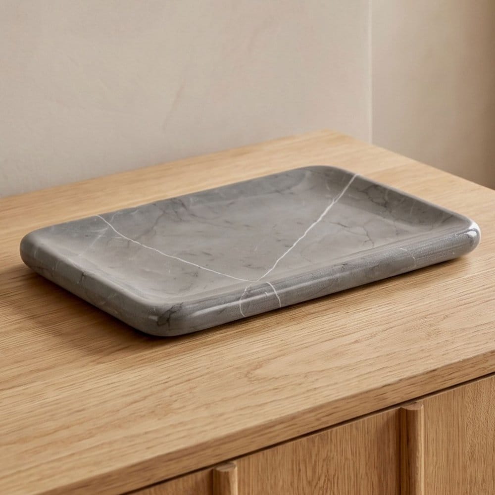 Moes Home - Petra Marble Catchall Grey Marble - AI-1021-15 view 7