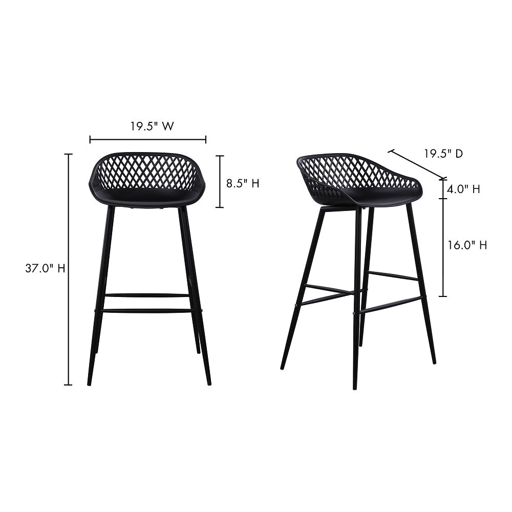 Moes Home - Piazza Outdoor Bar Stool in Black (Set of 2) - QX-1004-02 veiw 7