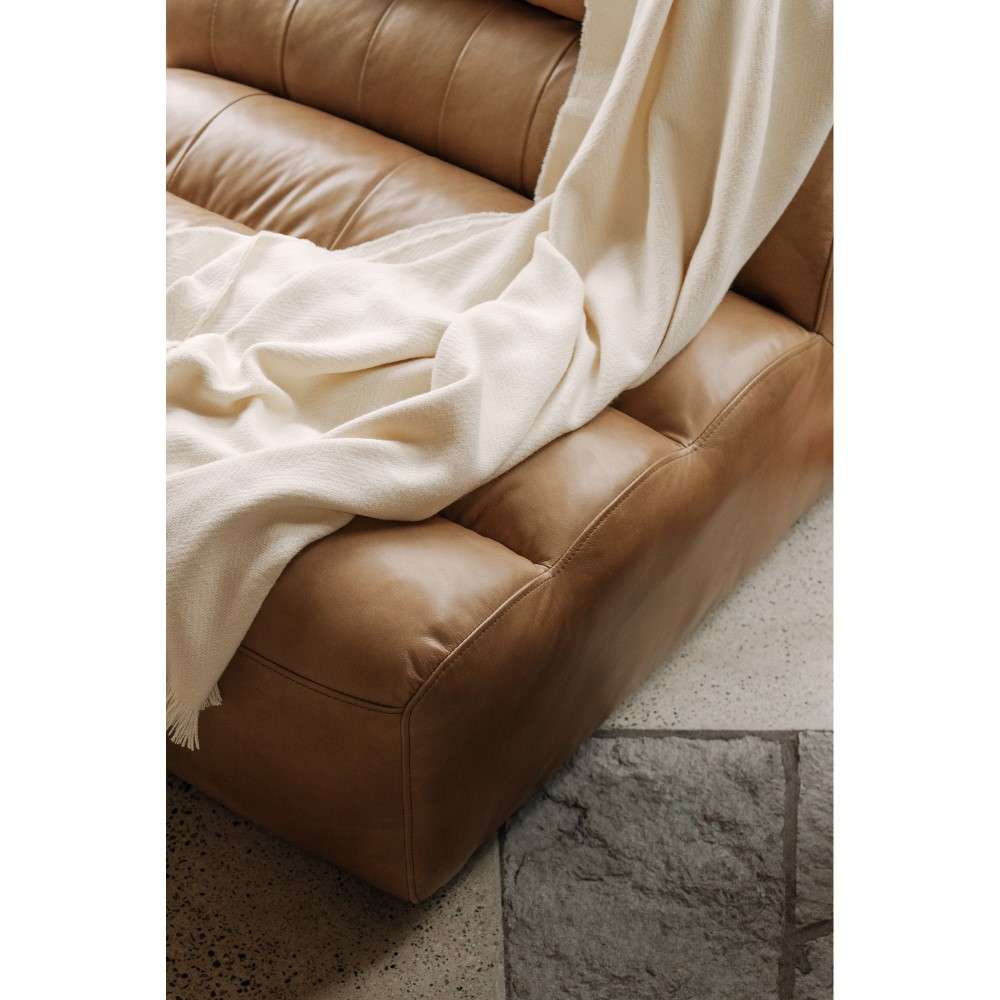 Moes Home - Ramsay Leather Armless Chair Tan - QN-1009-40 veiw 8