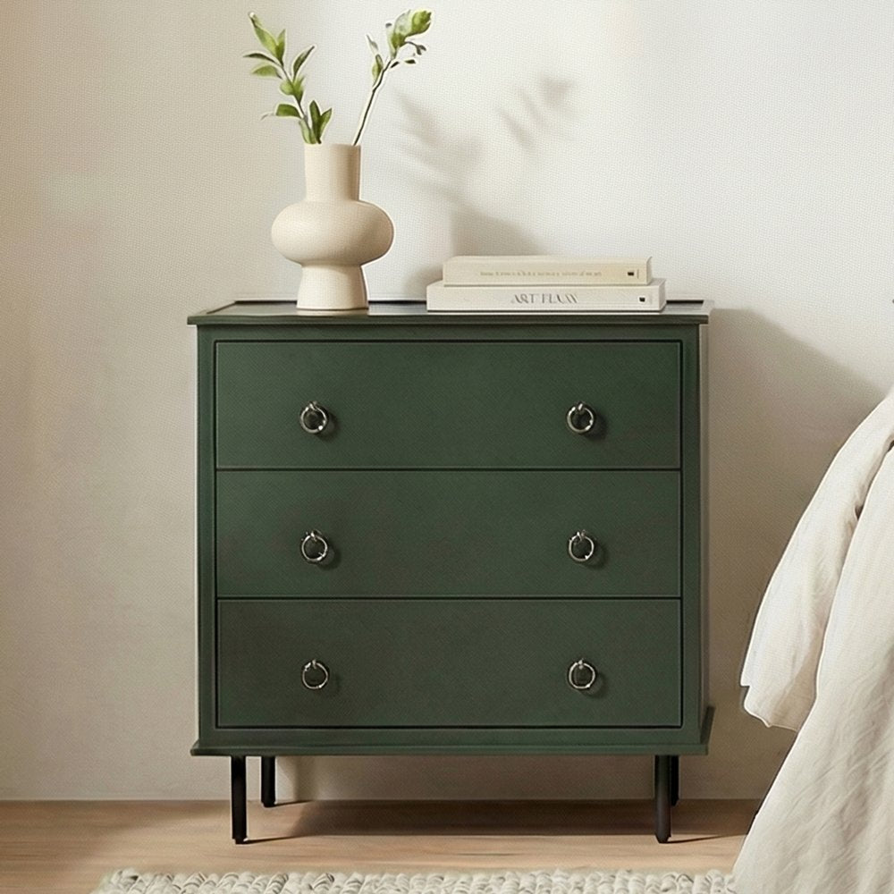 Moes Home - Reagan 3 Drawer Nightstand Deep Green - JU-1007-27 view 12