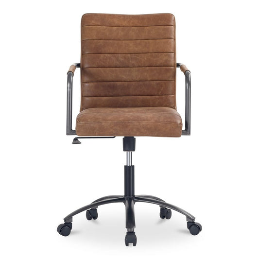 Moes Home - Roy Office Chair Open Road Brown Leather - PK-1116-14 view 2