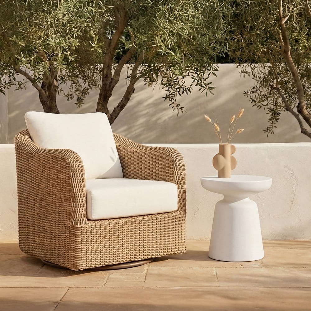 Moes Home - Ruth Outdoor Side Table White - QX-1019-18 view 5