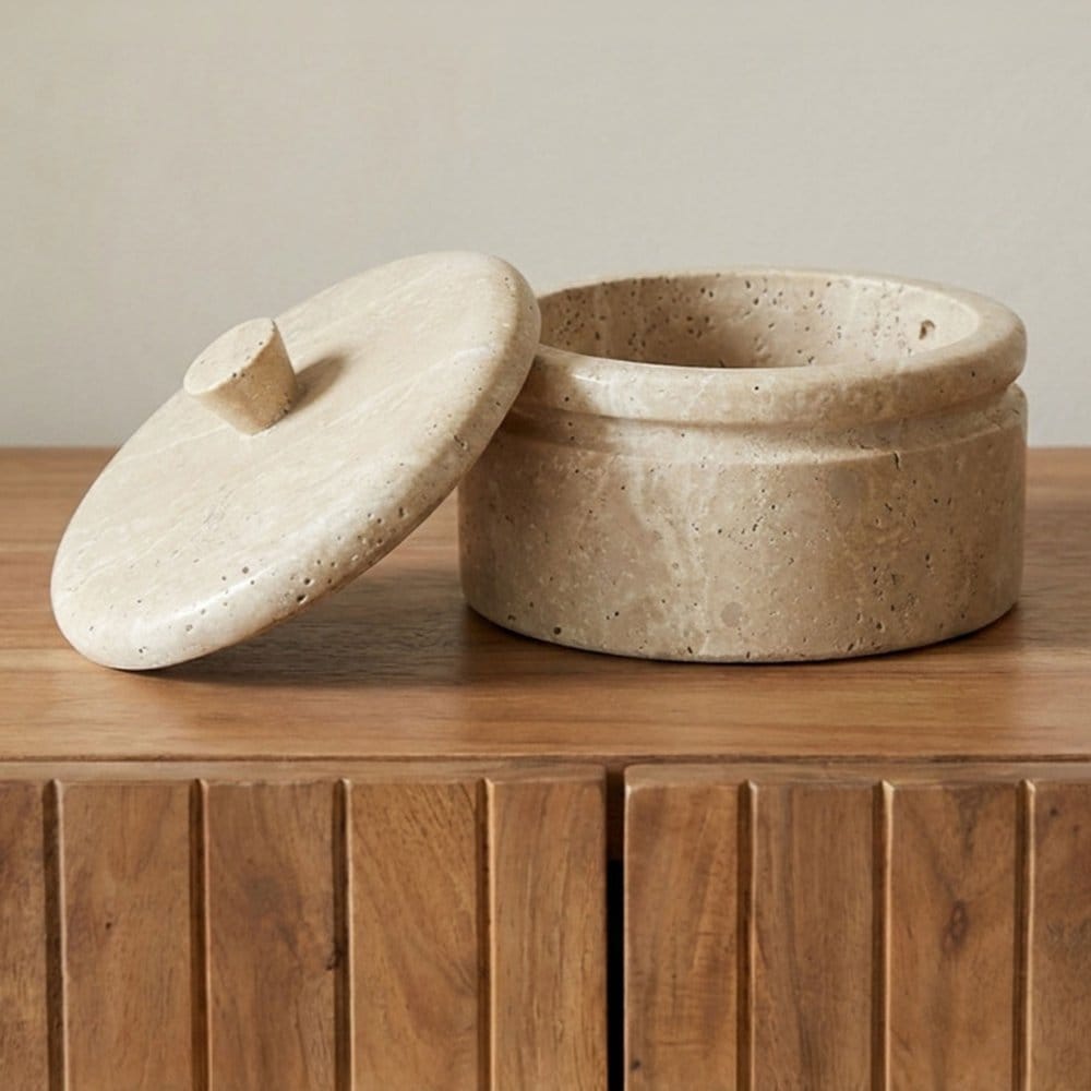 Moes Home - Valencia Round Travertine Box - AI-1020-34 view 9
