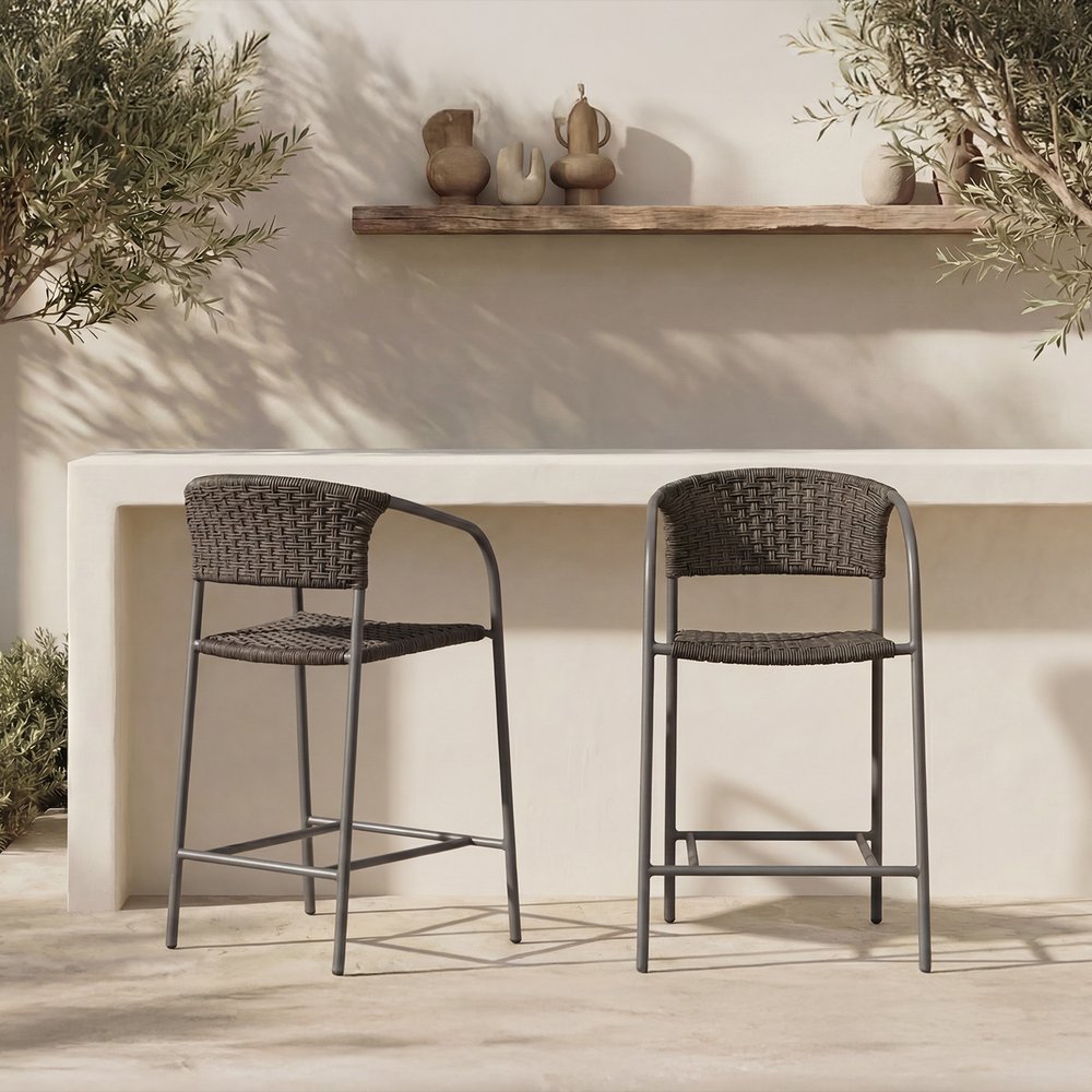 Moes Home - Zola Outdoor Bar Stool Dark Brown - GE-1007-20 view 9