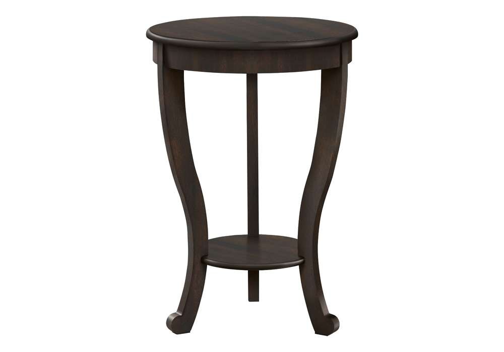 Monarch Specialties - Accent Table, 2 Tier, Bedroom, End, Lamp, Nightstand, Round, Side Table, Brown Veneer, Traditional - I 3974 veiw 1
