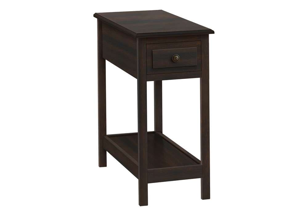 Monarch Specialties - Accent Table, 2 Tier, End, Side Table, Narrow, Nightstand, Bedroom, Storage Drawer, Lamp, Brown Veneer, Transitional - I 3990 veiw 1