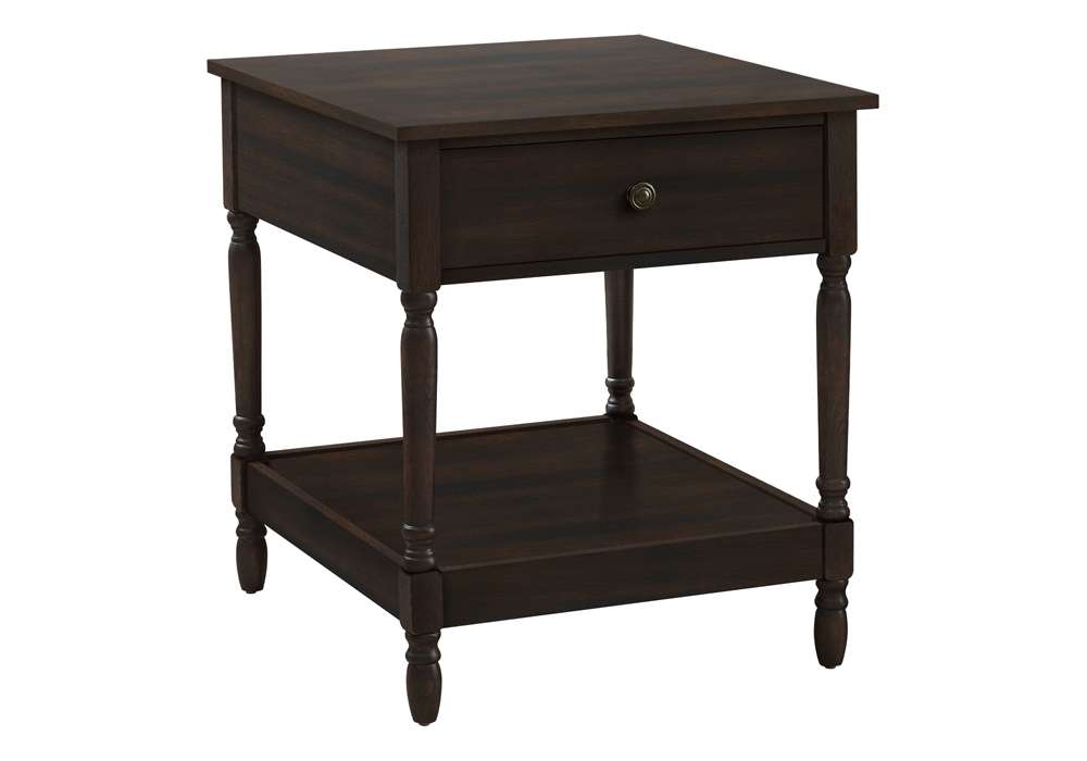 Monarch Specialties - Accent Table, 2 Tier, End, Side Table, Square, Nightstand, Bedroom, Lamp, Brown Veneer, Traditional - I 3976 veiw 1