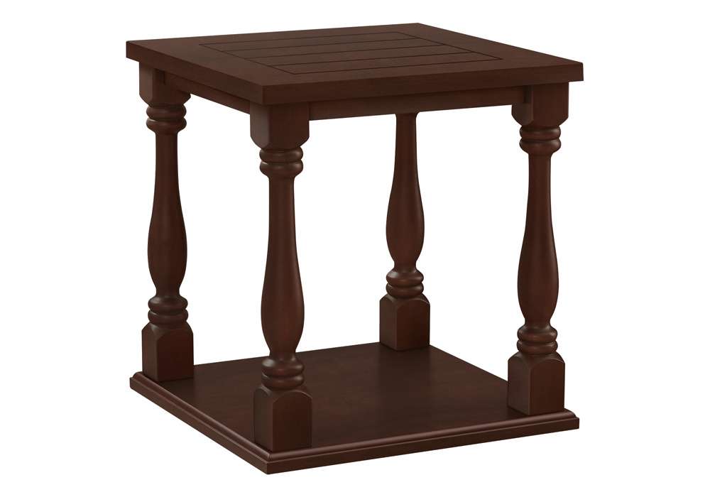Monarch Specialties - Accent Table, 2 Tier, End, Side Table, Square, Nightstand, Bedroom, Lamp, Brown Veneer, Traditional - I 3970 veiw 1