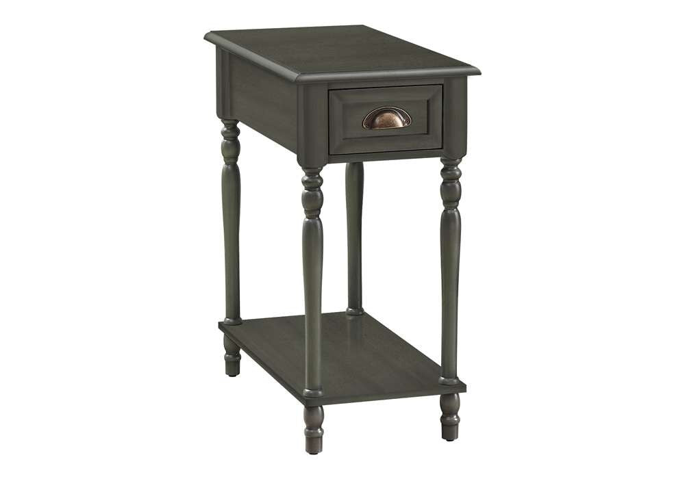 Monarch Specialties - Accent Table, 2 Tier, Side Table, End, Narrow, Nightstand, Bedroom, Lamp, Storage Drawer, Green Veneer, Traditional - I 3968 veiw 1