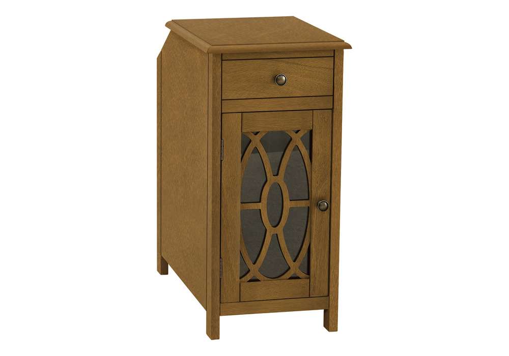 Monarch Specialties - Accent Table, Side Table, End, Narrow, Nightstand, Bedroom, Storage Drawer, Lamp, Brown Veneer, Traditional - I 3972 veiw 1