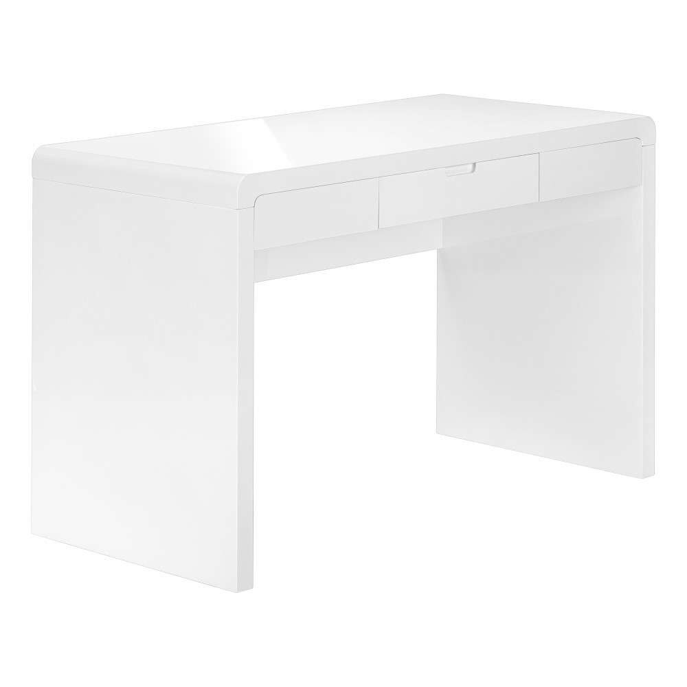 Monarch Specialties - Computer Desk, Home Office, Laptop, Storage Drawers, 48inL, Work, Laminate, Glossy White, Contemporary, Modern - I-7580 veiw 1