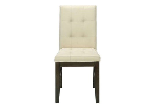 Monarch Specialties - Dining Chair, 37in Height, Set Of 2, Upholstered, Dining Room, Kitchen, Cream Fabric, Grey Solid Wood, Transitional - I 1376 veiw 2