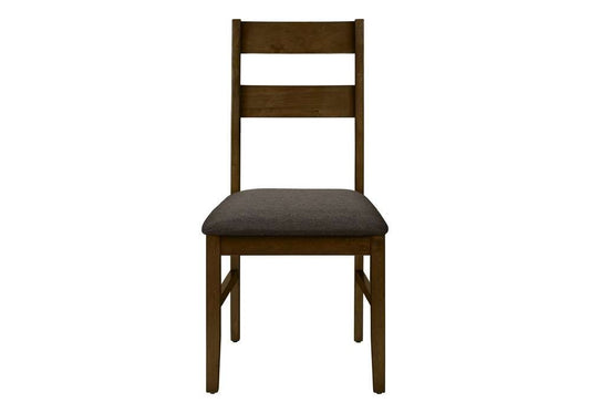 Monarch Specialties - Dining Chair, 37in Height, Set Of 2, Upholstered, Side, Dining Room, Kitchen, Brown Solid Wood, Brown Fabric, Transitional - I 1396 veiw 2