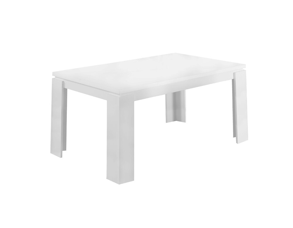 Monarch Specialties - Dining Table, 60in Rectangular, Kitchen, Dining Room, Laminate, White, Contemporary, Modern - I-1056 veiw 2