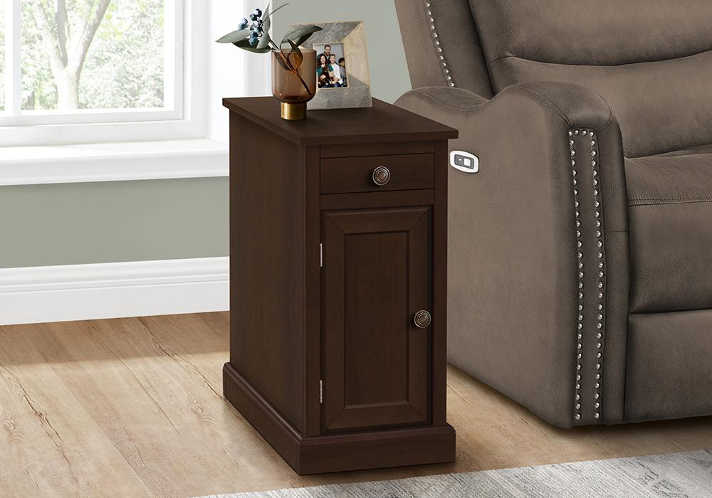 Monarch Specialties - End Table, Brown Veneer, Traditional - I 3964 veiw 3