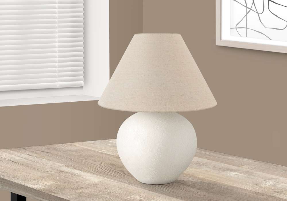 Monarch Specialties - Lighting, 16inH, Table Lamp, Cream Shade, Cream Ceramic, Contemporary - I 9631 veiw 4
