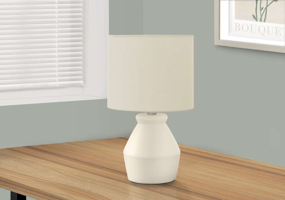 Monarch Specialties - Lighting, 17inH, Table Lamp, Cream Ceramic, Ivory / Cream Shade, Modern - I 9740 veiw 4