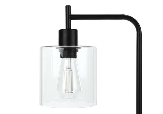 Monarch Specialties - Lighting, 20inH, Table Lamp, Usb Port Included, Black Metal, Glass Shade, Modern - I 9637 veiw 2