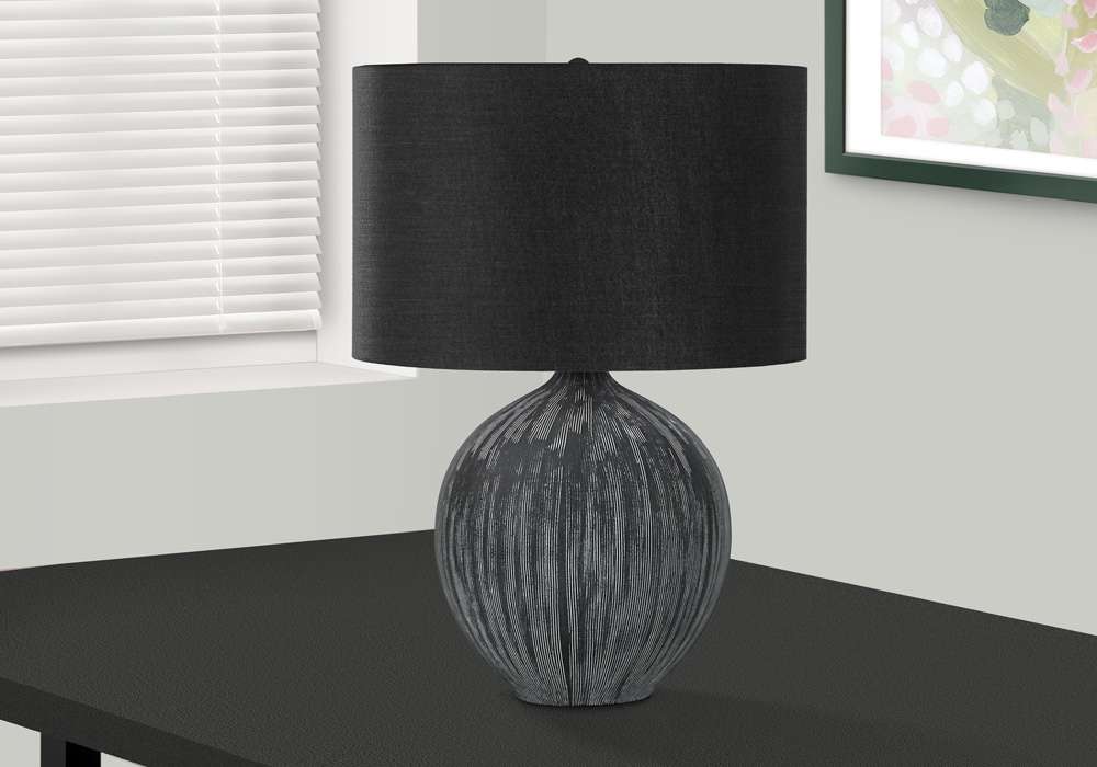 Monarch Specialties - Lighting, 23inH, Table Lamp, Black Ceramic, Black Shade, Contemporary - I 9618 veiw 5