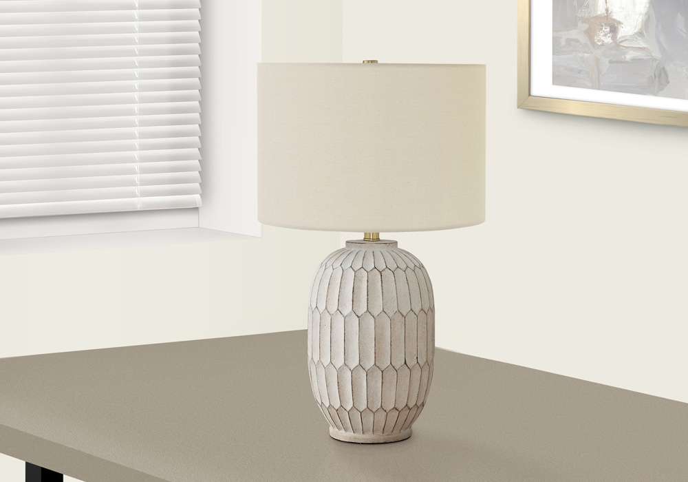 Monarch Specialties - Lighting, 24inH, Table Lamp, Cream Resin, Ivory / Cream Shade, Transitional - I 9720 veiw 5