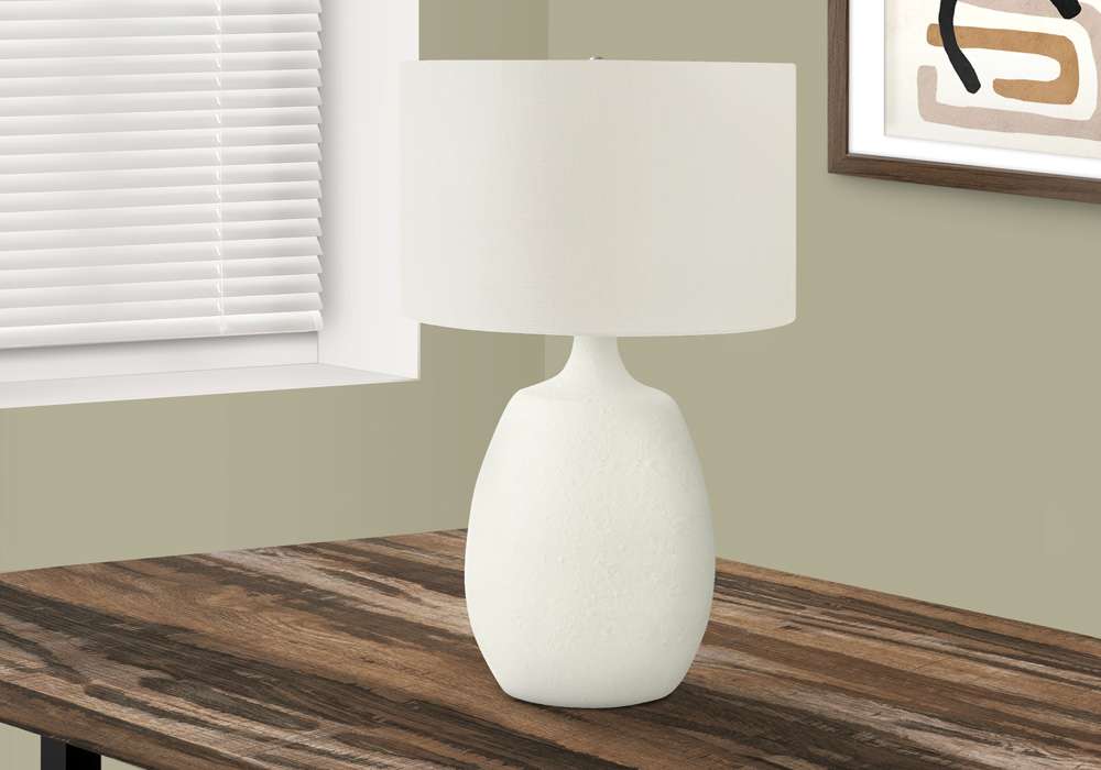 Monarch Specialties - Lighting, 26inH, Table Lamp, Ivory / Cream Shade, Cream Resin, Contemporary - I 9609 veiw 5