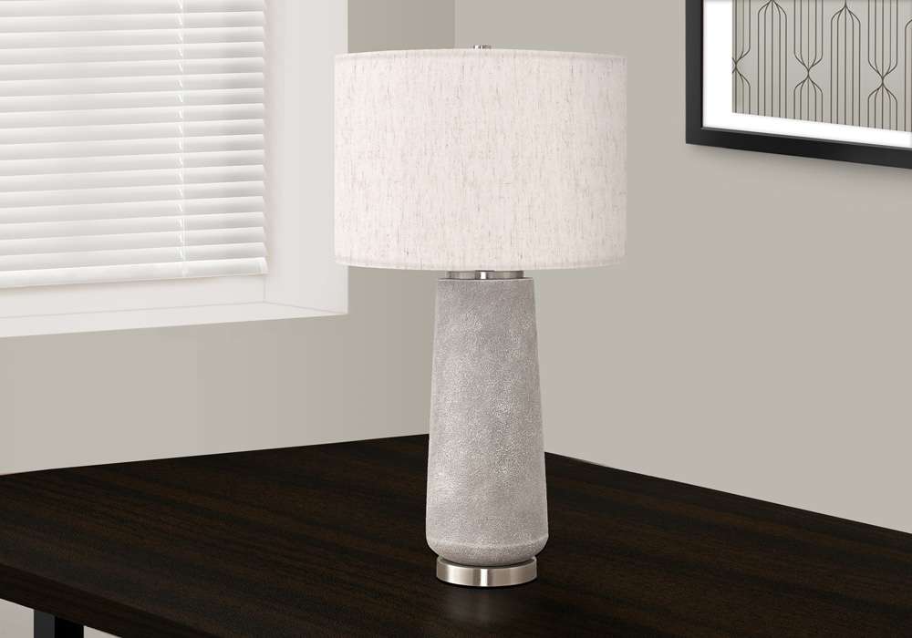 Monarch Specialties - Lighting, 29inH, Table Lamp, Grey Resin, Ivory / Cream Shade, Modern - I 9712 veiw 5