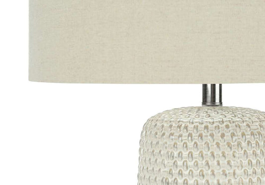 Monarch Specialties - Lighting, 31inH, Table Lamp, Cream Ceramic, Beige Shade, Contemporary - I 9605 veiw 2