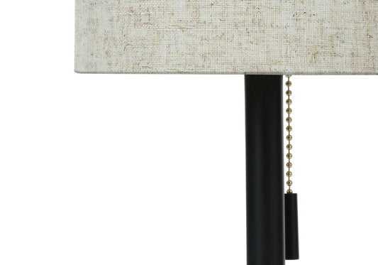 Monarch Specialties - Lighting, Set Of 2, 17inH, Table Lamp, Usb Port Included, Black Metal, Beige Shade, Contemporary - I 9650 veiw 2