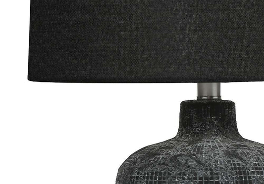 Monarch Specialties - Lighting, Table Lamp, 24inH, Black Ceramic, Black Shade, Contemporary - I 9621 veiw 2