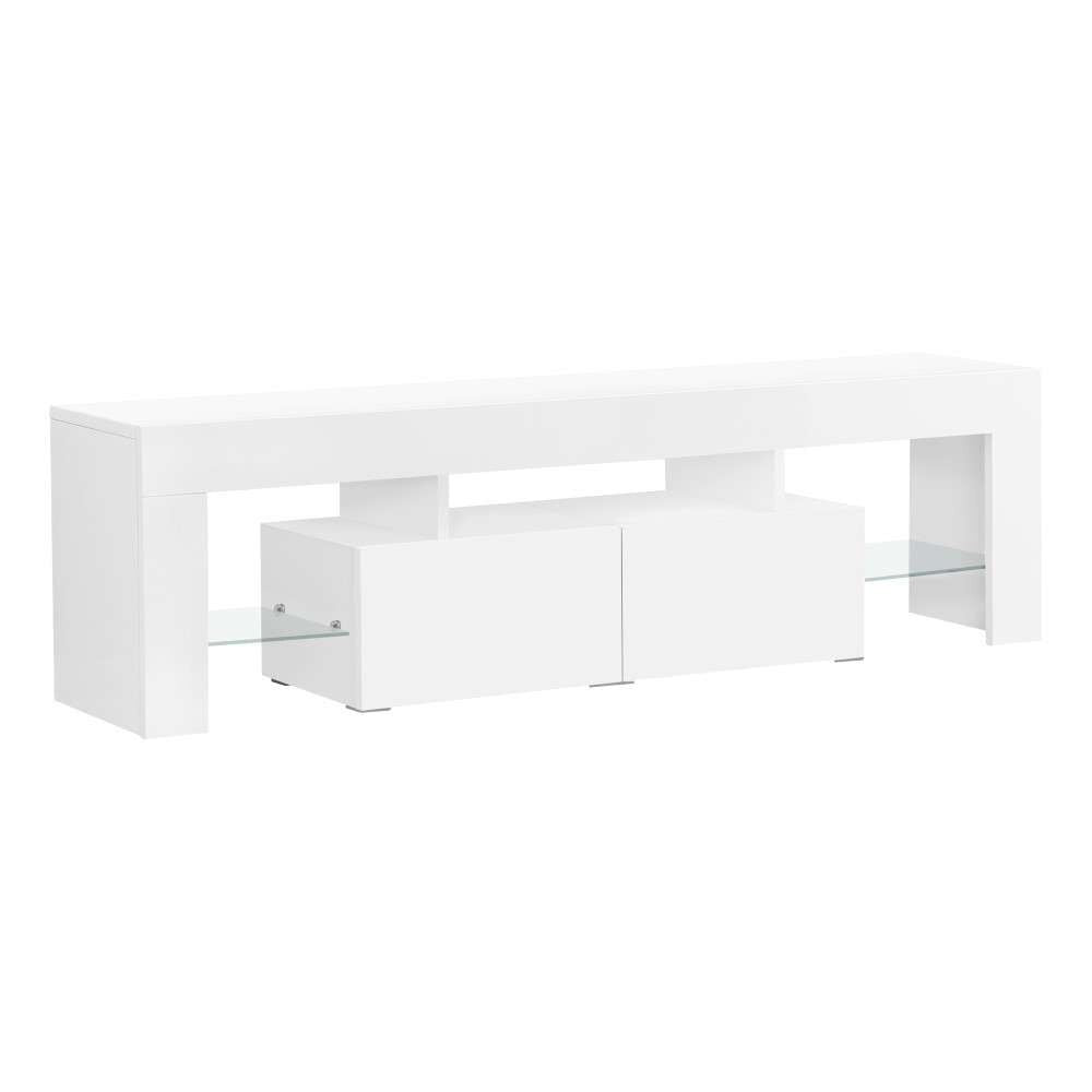 Monarch Specialties - Tv Stand, 63 Inch, Console, Media Entertainment Center, Storage Cabinet, Living Room, Bedroom, Laminate, Glossy White, Clear, Contemporary, Modern - I-3548 veiw 1
