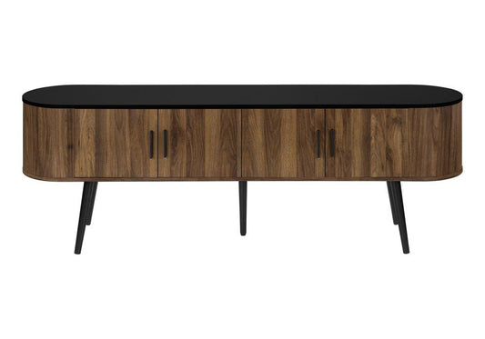 Monarch Specialties - Tv Stand, 72 Inch, Center, Storage Cabinet, Walnut Laminate, Black Laminate, Contemporary, Mid Century - I-2798 view 2