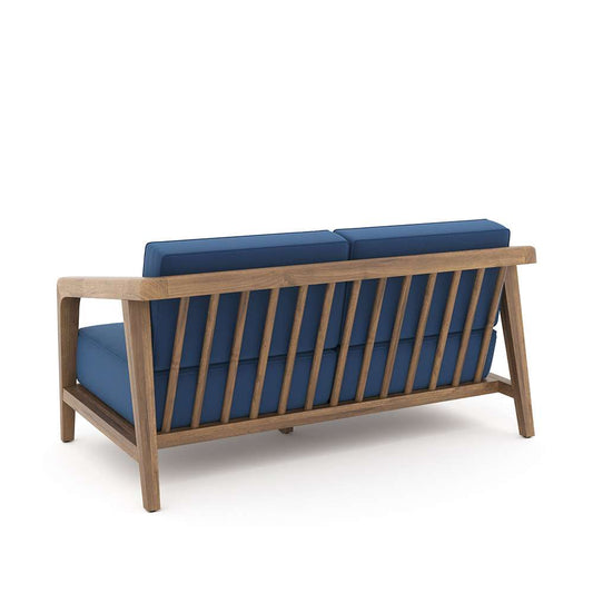 New Classic Furniture - Bali Outdoor Solid Wood Conversation 4 Piece Set-Patio Loveseat, 2 Patio Club Chairs & Patio Coffee Table-Dark Blue - 60-896B-4P veiw 2