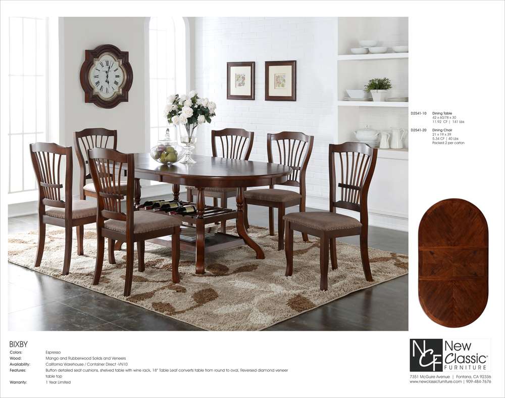 New Classic Furniture - Bixby Dining Table-Espresso - D2541-10 veiw 8