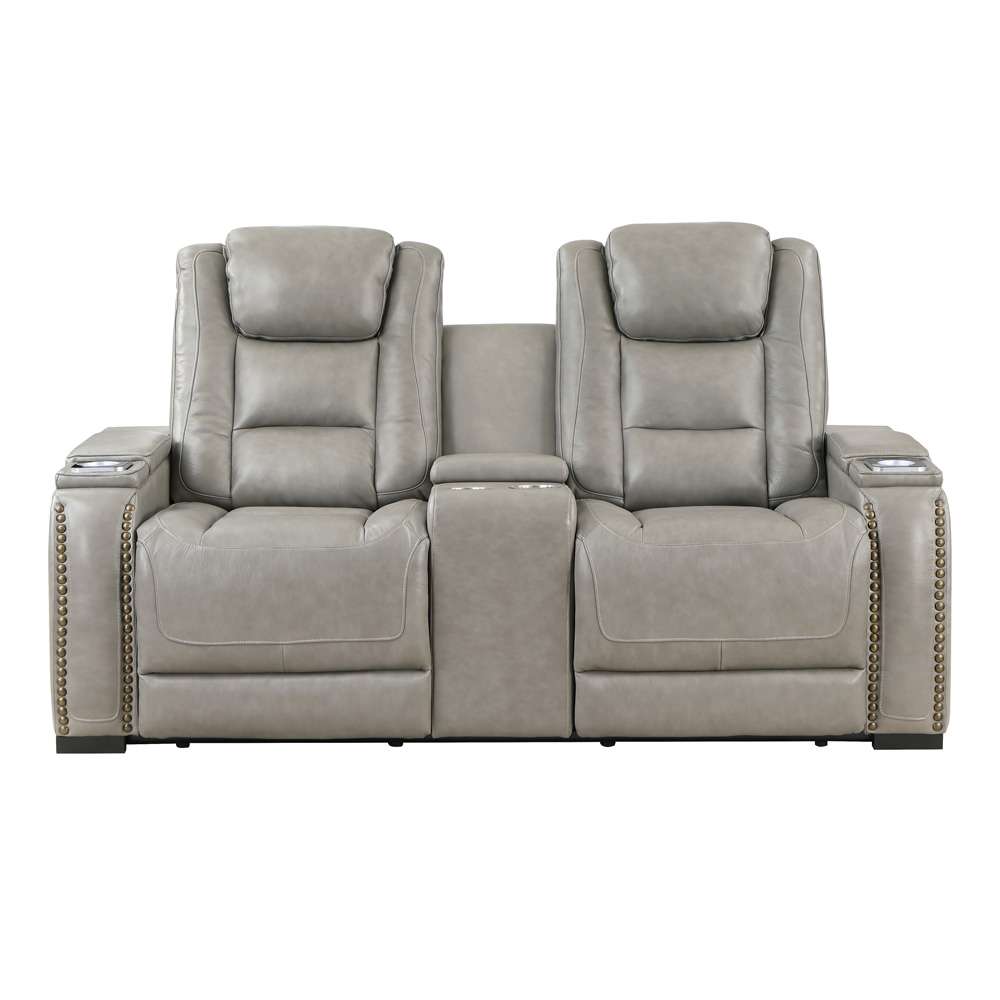 New Classic Furniture - Breckenridge Console Loveseat W/ Pwr Fr & Hr-Lt Gray - L3183-25P2-LGY veiw 4