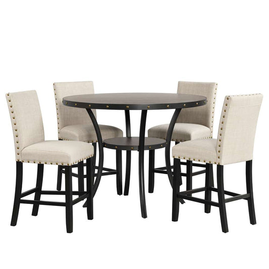 New Classic Furniture - Crispin 48in Round Counter Table-Gray - D162G-CT-GRY veiw 2