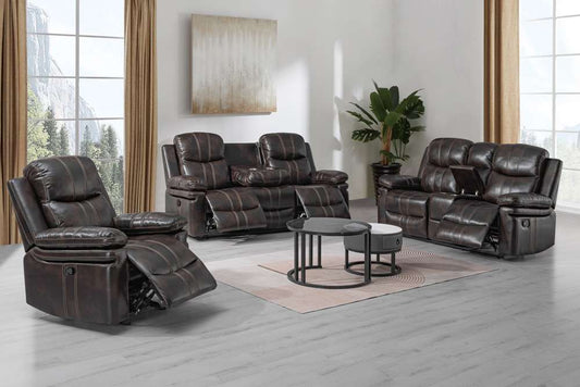 New Classic Furniture - Kellen Sofa W/Dual Recliner & Drop Down Tray-Brown - U6023-30-BRN veiw 2
