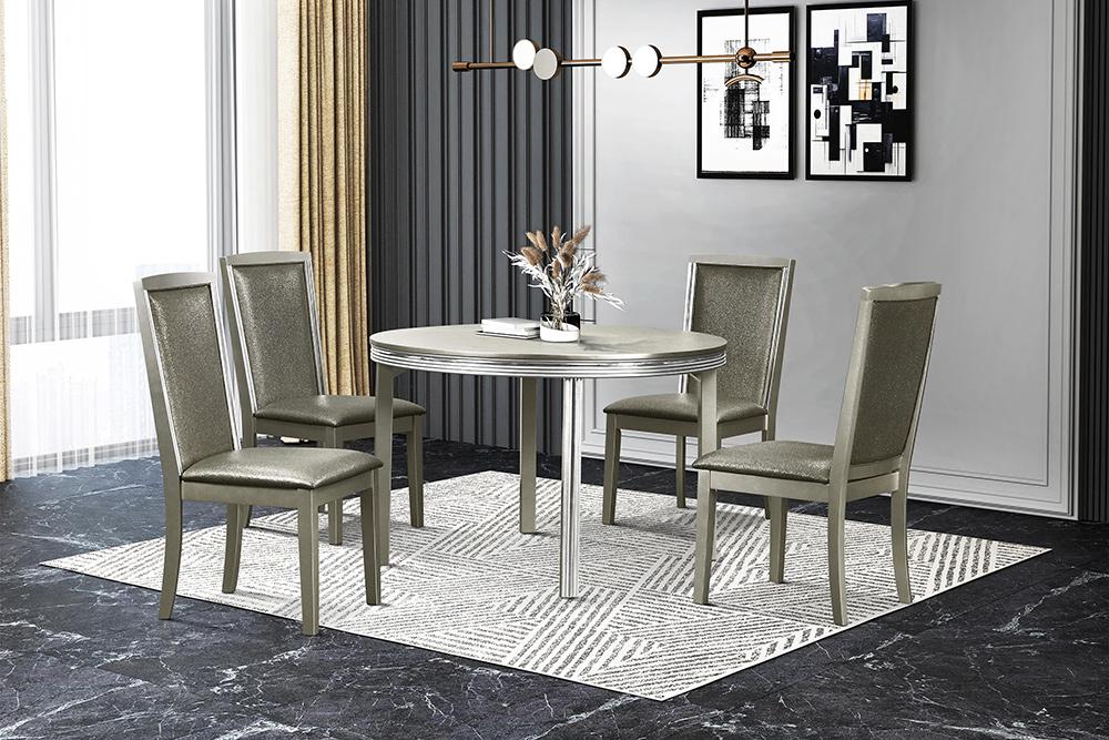 New Classic Furniture - Lumina - Round Table + 4 Chairs - 40-2210-D4C veiw 1