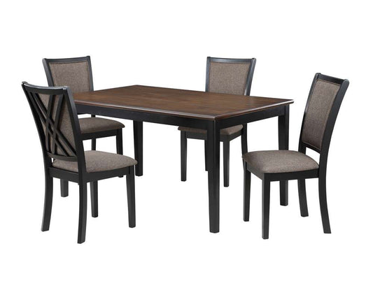 New Classic Furniture - Potomac 60in Rectangle Dining Table & 4 Chairs-Brown/Black - D4832B-60S-REC veiw 2