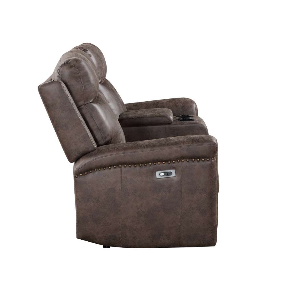 New Classic Furniture - Quade Console Loveseat W/ Pwr Fr-Mocha - U1798-25P1-MCH veiw 4
