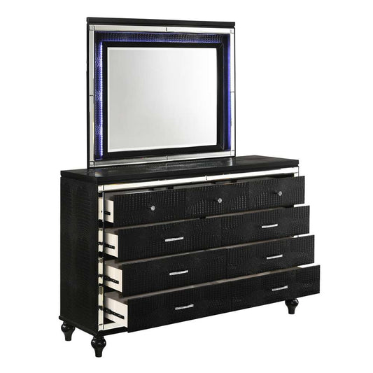 New Classic Furniture - Valentino Lighted Mirror-Black - BA9698B-060 veiw 2