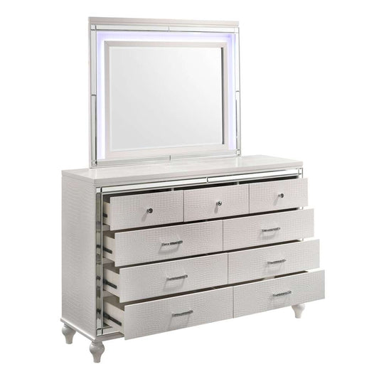 New Classic Furniture - Valentino Lighted Mirror-White - BA9698W-060 veiw 2