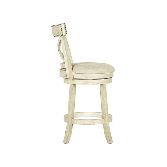 New Classic Furniture - York 24in Counter Stool-Ant White With Fabric Seat - S1219-CS-FW veiw 2
