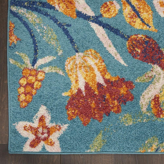 Nourison - Allur Area Rug - 53in x 73in Turquoise Multicolor - ALR09-99446839572_CLOSEOUT veiw 2