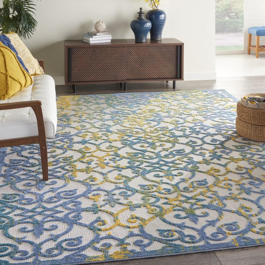 Nourison - Aloha Area Rug - 96in x 13 Ivory Blue - ALH21-99446828200 veiw 2