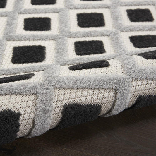 Nourison - Aloha Indoor/Outdoor Area Rug - 53in x 75in Black White - ALH26-99446829498 veiw 2