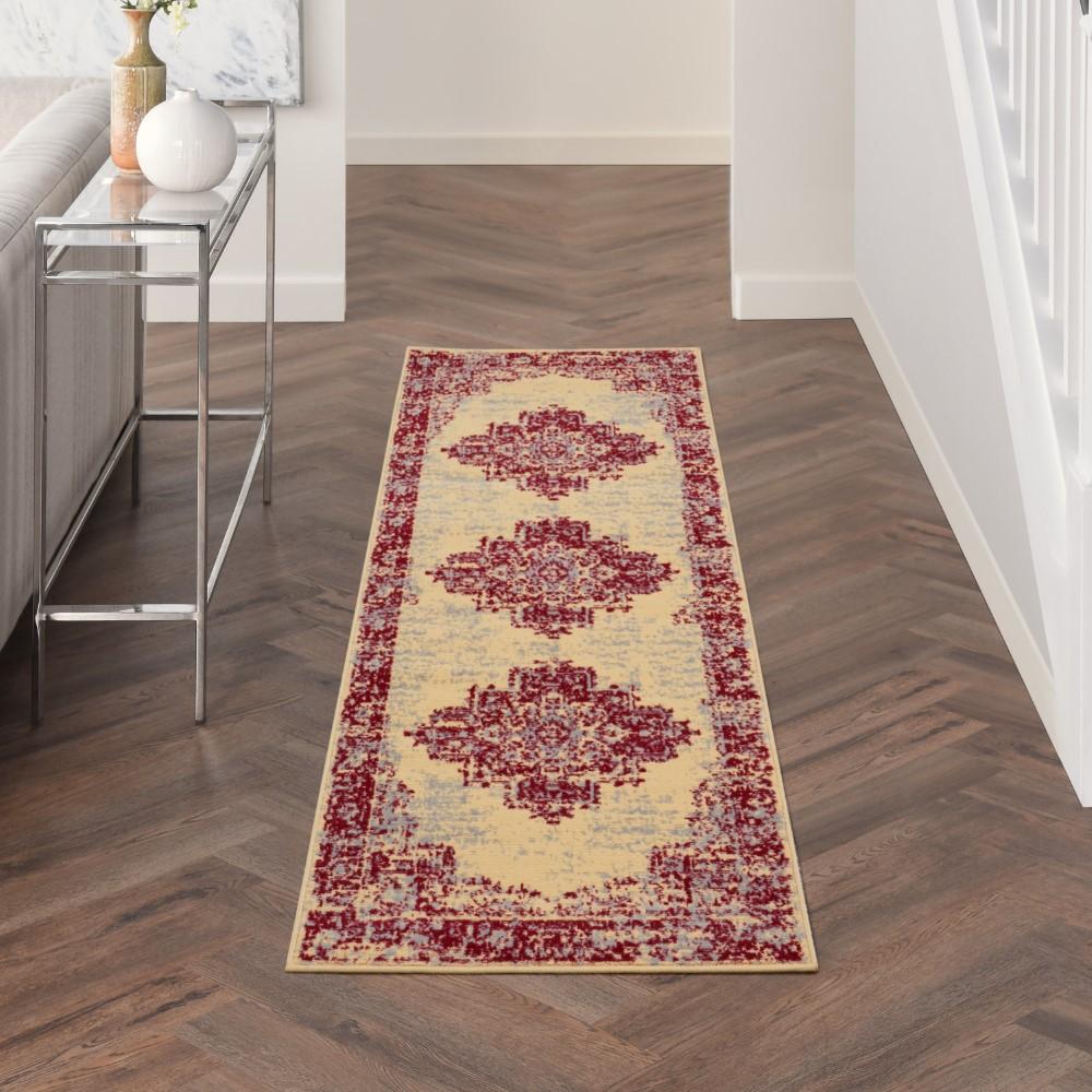Nourison - Grafix Area Rug - 23in x 76in Cream/Red - GRF14-99446809827 veiw 2