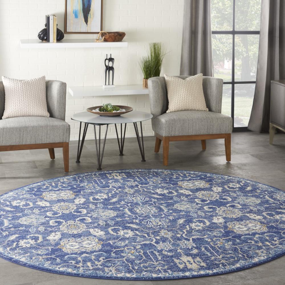 Nourison - Grafix Area Rug - 8 RND Navy - GRF24-99446809872 veiw 2