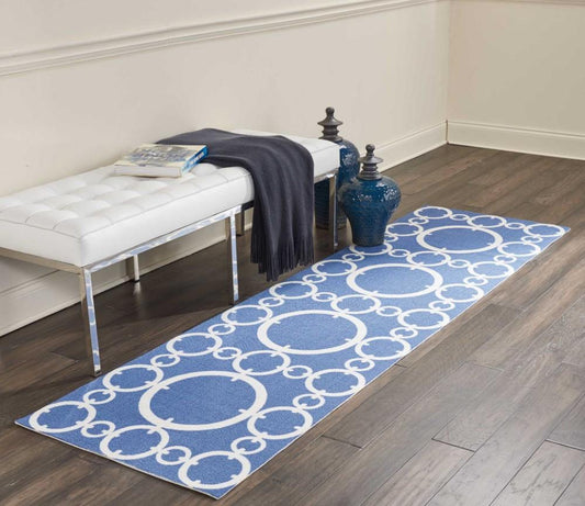 Nourison - Sun N Shade SND02 Dark Blue 23in x 8 Hallway Rug - SND02-99446367525_CLOSEOUT veiw 2