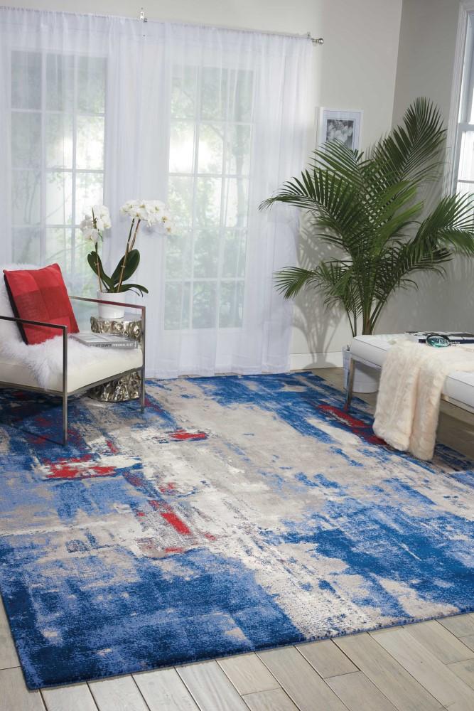 Nourison - Twilight TWI20 Bone and Blue 12x15 Oversized Rug - TWI20-99446357014_CLOSEOUT veiw 2