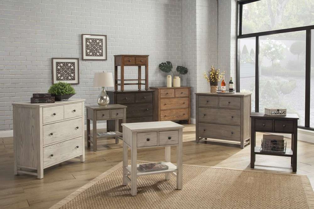 Origins by Alpine - Classic Nightstand in Natural Grey - 1817-02 veiw 4